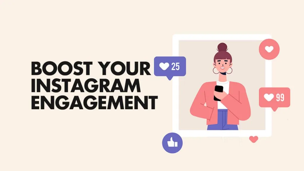 Instagram engagement strategy board with creative and analytics elements