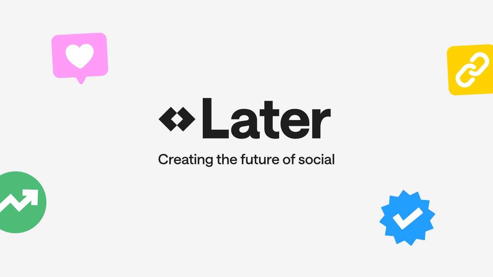 Later logo with colorful social symbols.