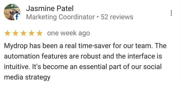 Customer review card