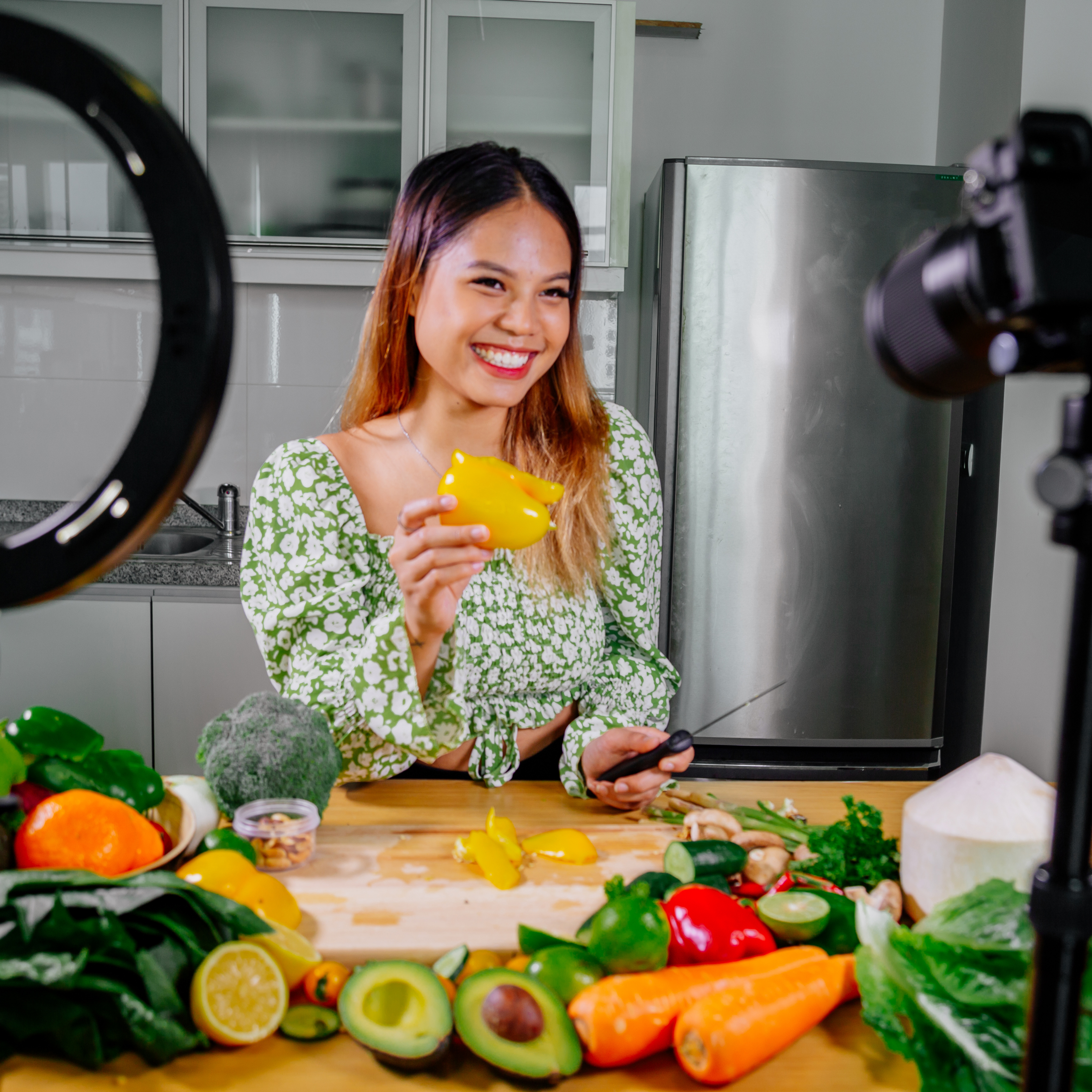 Creator producing authentic brand content in a real-life setting